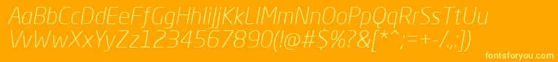 NeoSansProLightItalic Font – Yellow Fonts on Orange Background