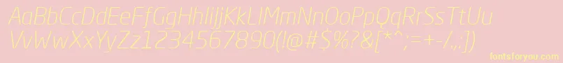 Police NeoSansProLightItalic – polices jaunes sur fond rose