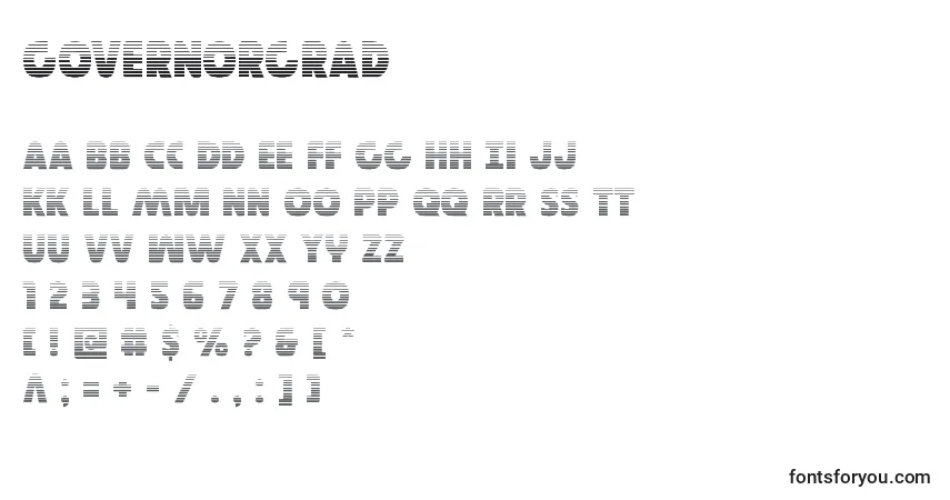 Governorgrad-fontti – aakkoset, numerot, erikoismerkit