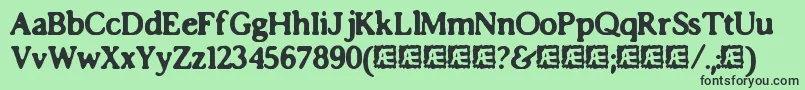 Fonte ImpossibiliumBrk – fontes pretas em um fundo verde