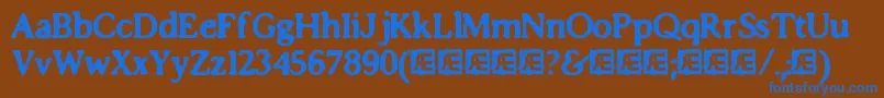 ImpossibiliumBrk Font – Blue Fonts on Brown Background