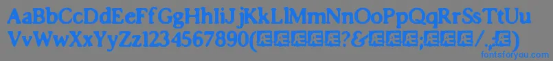 ImpossibiliumBrk-Schriftart – Blaue Schriften auf grauem Hintergrund