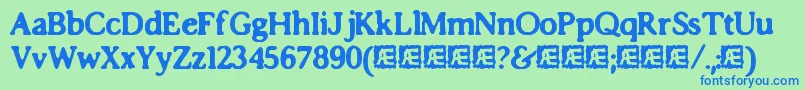 Fonte ImpossibiliumBrk – fontes azuis em um fundo verde