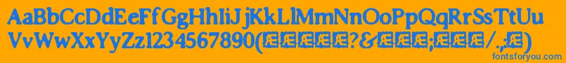 フォントImpossibiliumBrk – オレンジの背景に青い文字