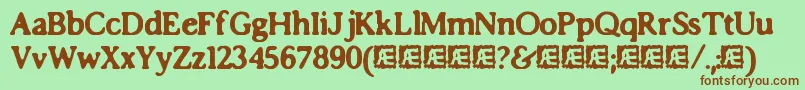 ImpossibiliumBrk-Schriftart – Braune Schriften auf grünem Hintergrund
