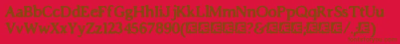 ImpossibiliumBrk-Schriftart – Braune Schriften auf rotem Hintergrund