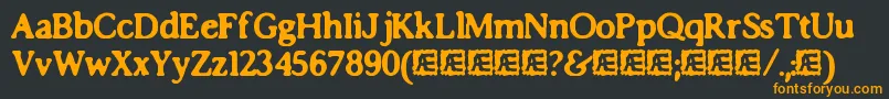 フォントImpossibiliumBrk – 黒い背景にオレンジの文字