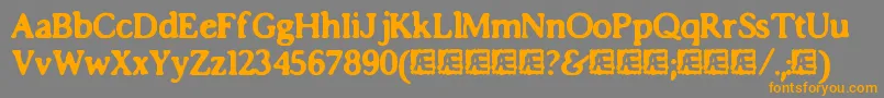 フォントImpossibiliumBrk – オレンジの文字は灰色の背景にあります。