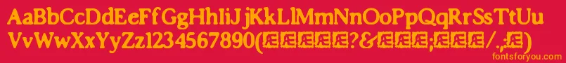 ImpossibiliumBrk-fontti – oranssit fontit punaisella taustalla