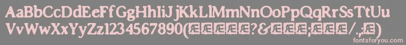 ImpossibiliumBrk-Schriftart – Rosa Schriften auf grauem Hintergrund