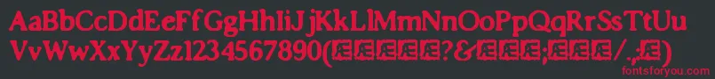Czcionka ImpossibiliumBrk – czerwone czcionki na czarnym tle