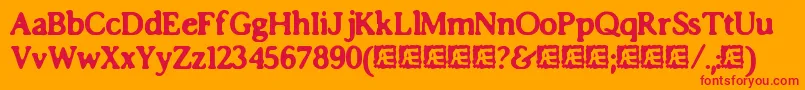 Шрифт ImpossibiliumBrk – красные шрифты на оранжевом фоне