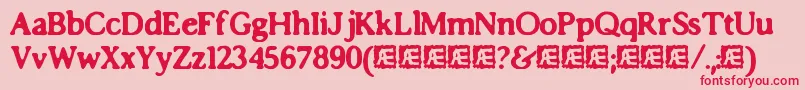 Fonte ImpossibiliumBrk – fontes vermelhas em um fundo rosa