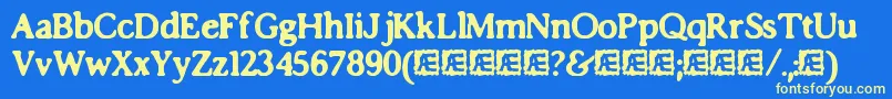 Czcionka ImpossibiliumBrk – żółte czcionki na niebieskim tle