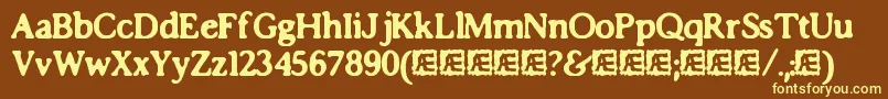 ImpossibiliumBrk Font – Yellow Fonts on Brown Background