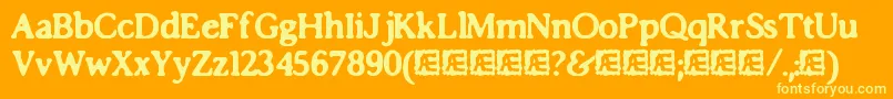 Шрифт ImpossibiliumBrk – жёлтые шрифты на оранжевом фоне