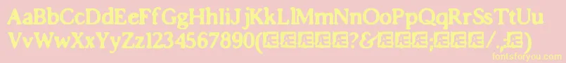 フォントImpossibiliumBrk – 黄色のフォント、ピンクの背景