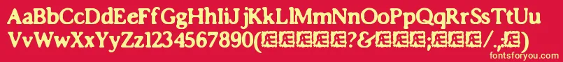 Шрифт ImpossibiliumBrk – жёлтые шрифты на красном фоне