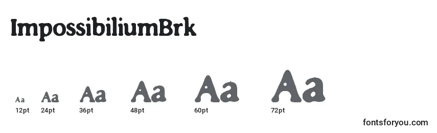 Размеры шрифта ImpossibiliumBrk