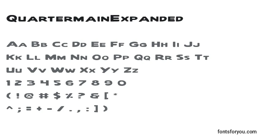 QuartermainExpandedフォント–アルファベット、数字、特殊文字