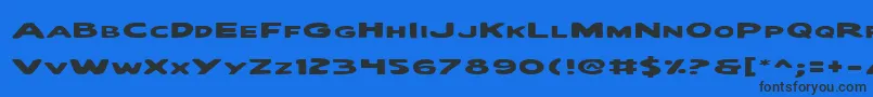 QuartermainExpanded Font – Black Fonts on Blue Background