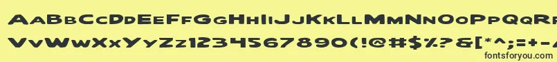 QuartermainExpanded Font – Black Fonts on Yellow Background