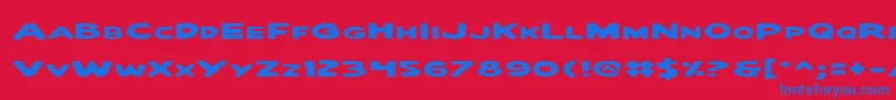 フォントQuartermainExpanded – 赤い背景に青い文字