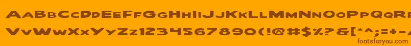 QuartermainExpanded Font – Brown Fonts on Orange Background