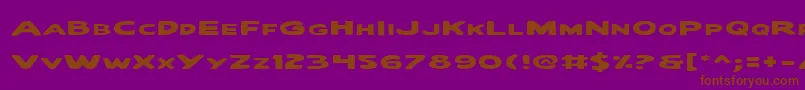 QuartermainExpanded-Schriftart – Braune Schriften auf violettem Hintergrund