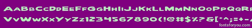 QuartermainExpanded Font – Green Fonts on Purple Background