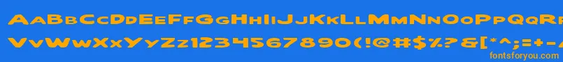 QuartermainExpanded Font – Orange Fonts on Blue Background