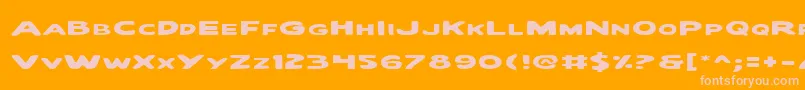 QuartermainExpanded-Schriftart – Rosa Schriften auf orangefarbenem Hintergrund