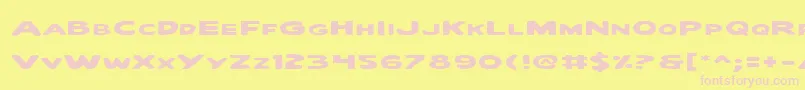 QuartermainExpanded-Schriftart – Rosa Schriften auf gelbem Hintergrund