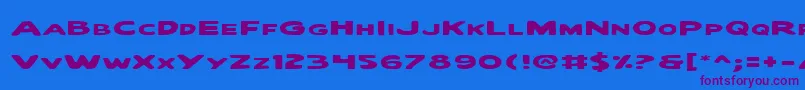 QuartermainExpanded Font – Purple Fonts on Blue Background