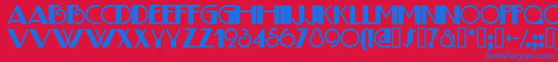 JudithDeco Font – Blue Fonts on Red Background