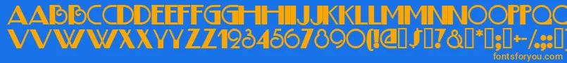 JudithDeco Font – Orange Fonts on Blue Background