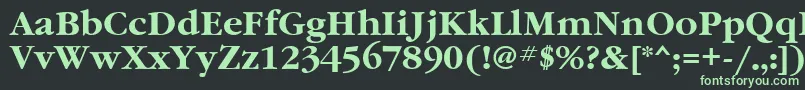 フォントGaramondettBold – 黒い背景に緑の文字