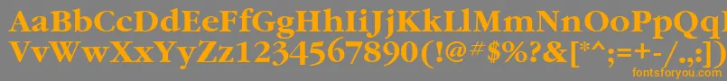 GaramondettBold-Schriftart – Orangefarbene Schriften auf grauem Hintergrund