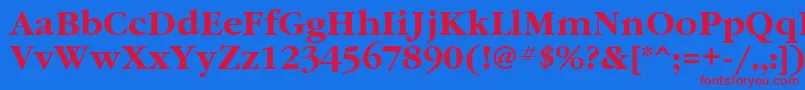 GaramondettBold Font – Red Fonts on Blue Background