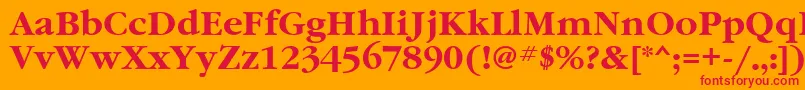 フォントGaramondettBold – オレンジの背景に赤い文字