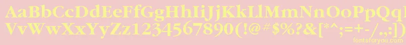 GaramondettBold-Schriftart – Gelbe Schriften auf rosa Hintergrund