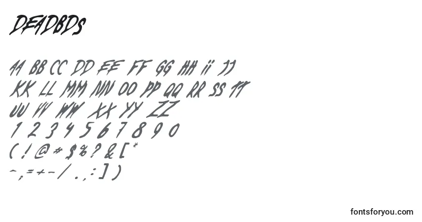 Czcionka Deadbds – alfabet, cyfry, specjalne znaki