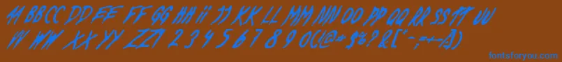 フォントDeadbds – 茶色の背景に青い文字