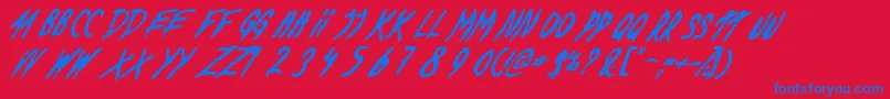 Police Deadbds – polices bleues sur fond rouge