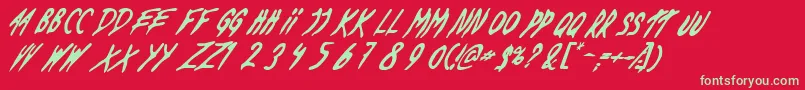 Deadbds Font – Green Fonts on Red Background