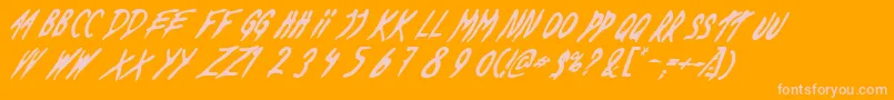 Deadbds Font – Pink Fonts on Orange Background