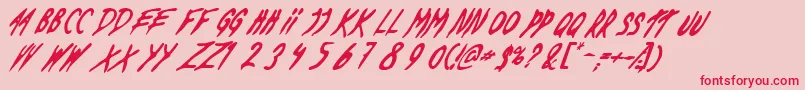Deadbds-Schriftart – Rote Schriften auf rosa Hintergrund