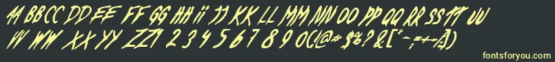 Deadbds Font – Yellow Fonts on Black Background