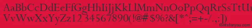 フォントPurloinRegular – 赤い背景に黒い文字