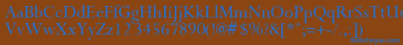 フォントPurloinRegular – 茶色の背景に青い文字
